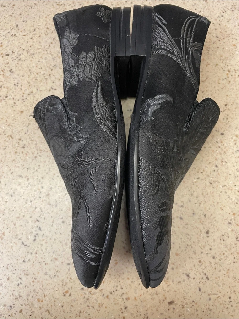 Aldo Black Floral Jacquard Slip-On Loafers